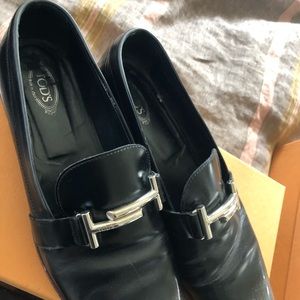 Tods Black Grey Fade Loafer